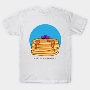 Pancake cartoon illustration with text T-Shirt